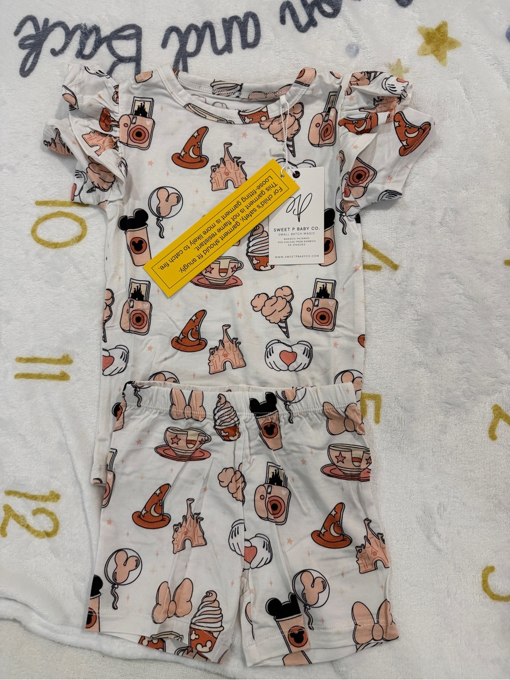 NWT Sweet P baby Co 2T baby ruffle Mickey matching set with shorts